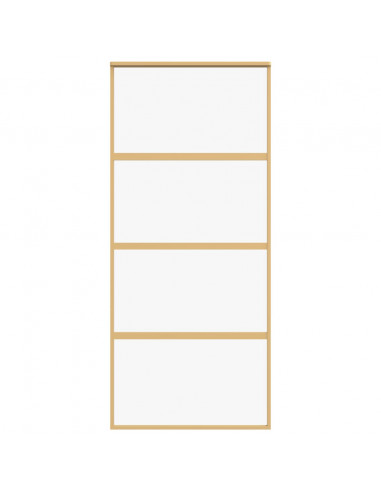 Porta Scorrevole Dorata 90x205 Vetro Trasparente ESG Alluminio