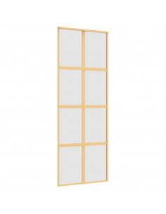 Porta Scorrevole Dorata 76x205 Vetro Smerigliato ESG Alluminio 2