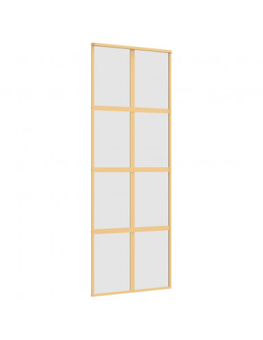 Porta Scorrevole Dorata 76x205 Vetro Smerigliato ESG Alluminio