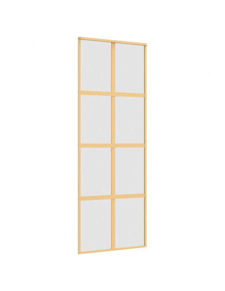 Porta Scorrevole Dorata 76x205 Vetro Smerigliato ESG Alluminio