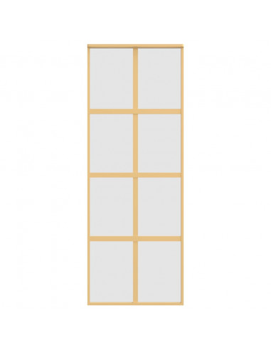 Porta Scorrevole Dorata 76x205 Vetro Smerigliato ESG Alluminio