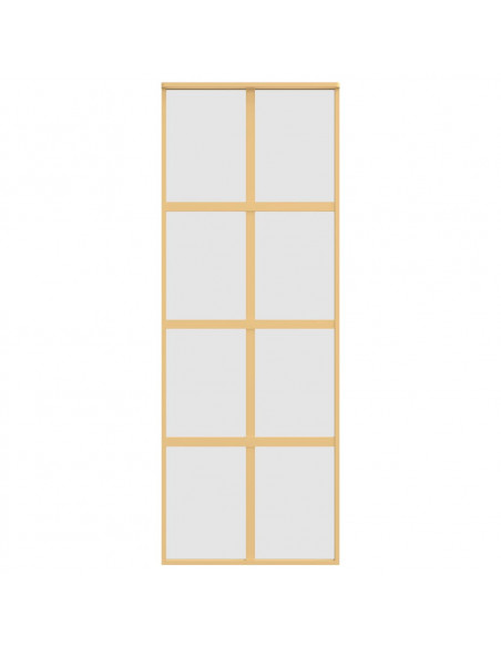 Porta Scorrevole Dorata 76x205 Vetro Smerigliato ESG Alluminio
