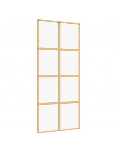 Porta Scorrevole Dorata 90x205 Vetro Trasparente ESG Alluminio 2