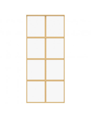 Porta Scorrevole Dorata 90x205 Vetro Trasparente ESG Alluminio