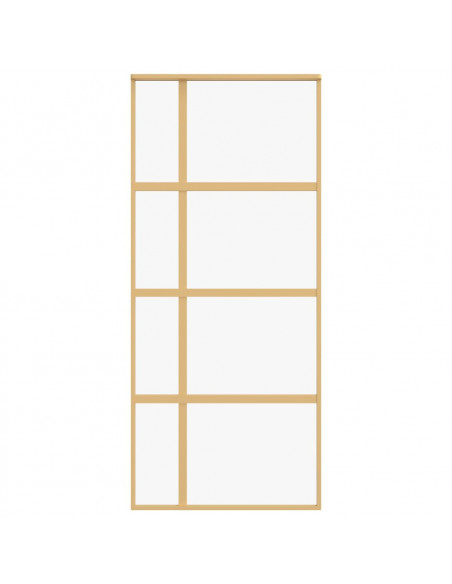 Porta Scorrevole Dorata 90x205 Vetro Trasparente ESG Alluminio