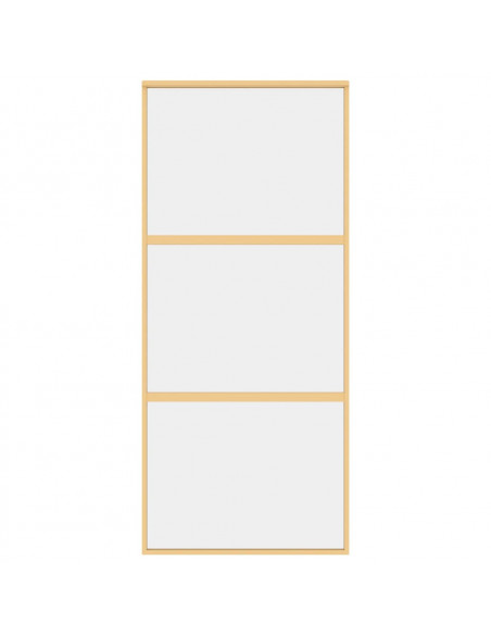 Porta Scorrevole Dorata 90x205 Vetro Trasparente ESG Alluminio