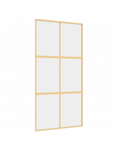 Porta Scorrevole Oro 102,5x205 Vetro Trasparente ESG Alluminio