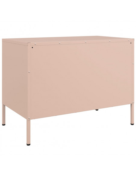 Mobili TV 2pz Rosa 68x39x50,5 cm in Acciaio