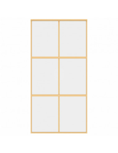 Porta Scorrevole Oro 102,5x205 Vetro Trasparente ESG Alluminio