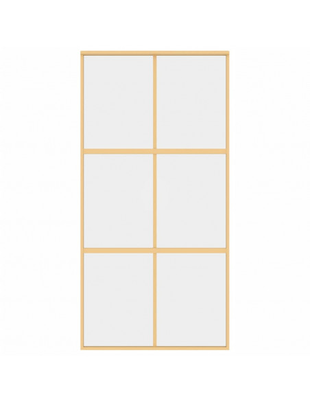 Porta Scorrevole Oro 102,5x205 Vetro Trasparente ESG Alluminio