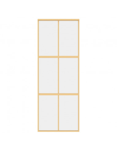 Porta Scorrevole Dorata 76x205 Vetro Trasparente ESG Alluminio