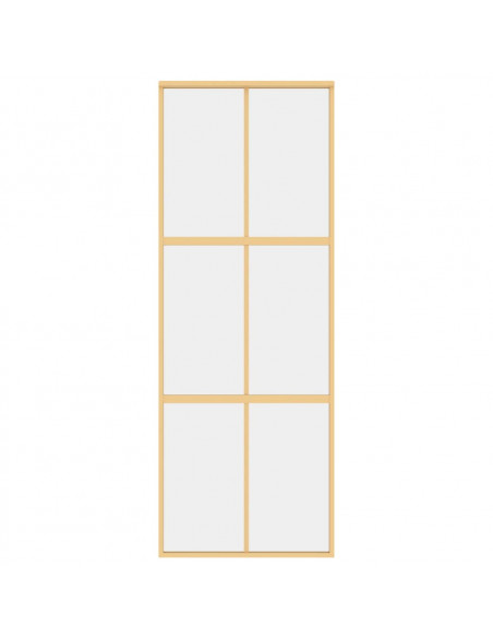 Porta Scorrevole Dorata 76x205 Vetro Trasparente ESG Alluminio