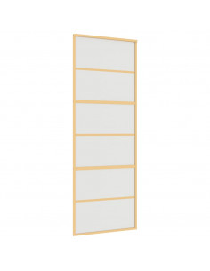 Porta Scorrevole Dorata 76x205 Vetro Smerigliato ESG Alluminio 2