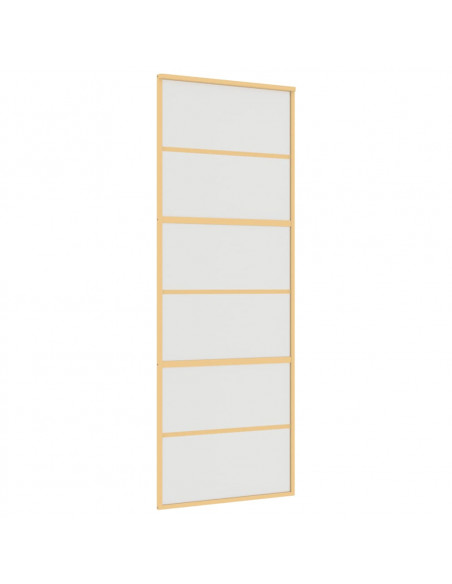 Porta Scorrevole Dorata 76x205 Vetro Smerigliato ESG Alluminio