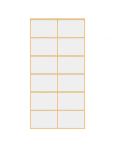 Porta Scorrevole Oro 102,5x205 Vetro Trasparente ESG Alluminio
