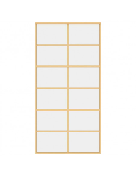 Porta Scorrevole Oro 102,5x205 Vetro Trasparente ESG Alluminio