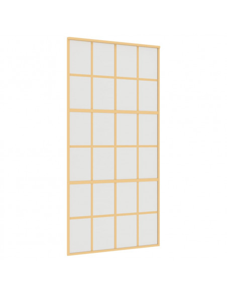 Porta Scorrevole Oro 102,5x205 Vetro Smerigliato ESG Alluminio