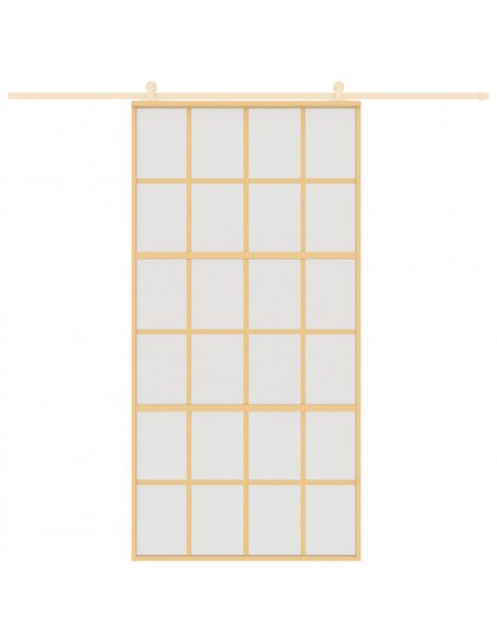 Porta Scorrevole Oro 102,5x205 Vetro Smerigliato ESG Alluminio