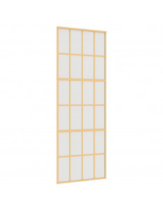 Porta Scorrevole Dorata 76x205 Vetro Smerigliato ESG Alluminio 2