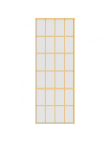 Porta Scorrevole Dorata 76x205 Vetro Smerigliato ESG Alluminio