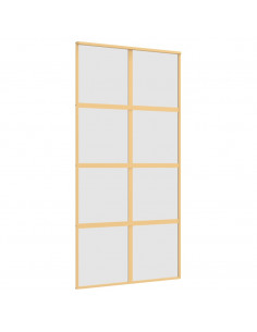 Porta Scorrevole Oro 102,5x205 Vetro Smerigliato ESG Alluminio 2