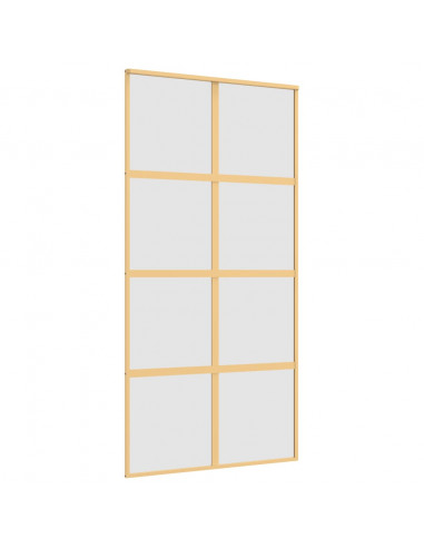 Porta Scorrevole Oro 102,5x205 Vetro Smerigliato ESG Alluminio
