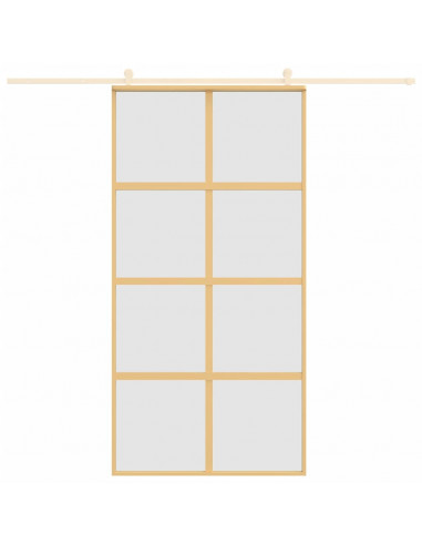 Porta Scorrevole Oro 102,5x205 Vetro Smerigliato ESG Alluminio