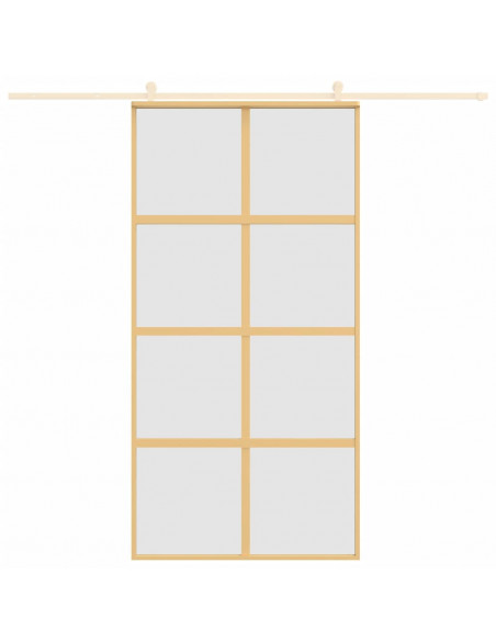 Porta Scorrevole Oro 102,5x205 Vetro Smerigliato ESG Alluminio