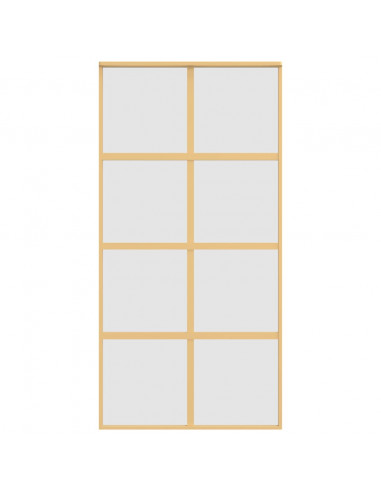 Porta Scorrevole Oro 102,5x205 Vetro Smerigliato ESG Alluminio