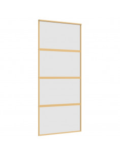 Porta Scorrevole Dorata 90x205 Vetro Smerigliato ESG Alluminio 2