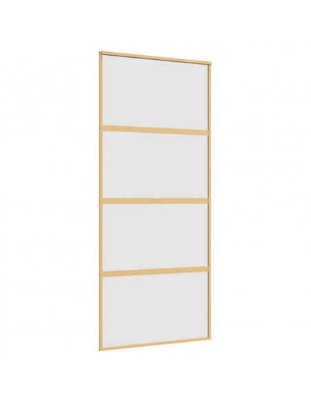 Porta Scorrevole Dorata 90x205 Vetro Smerigliato ESG Alluminio