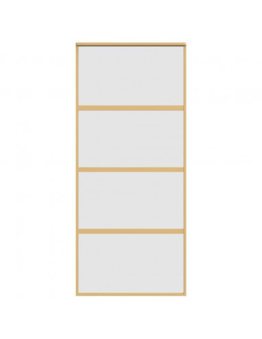 Porta Scorrevole Dorata 90x205 Vetro Smerigliato ESG Alluminio