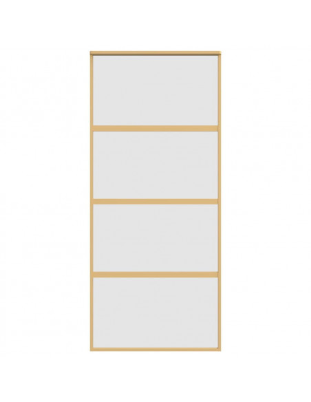 Porta Scorrevole Dorata 90x205 Vetro Smerigliato ESG Alluminio