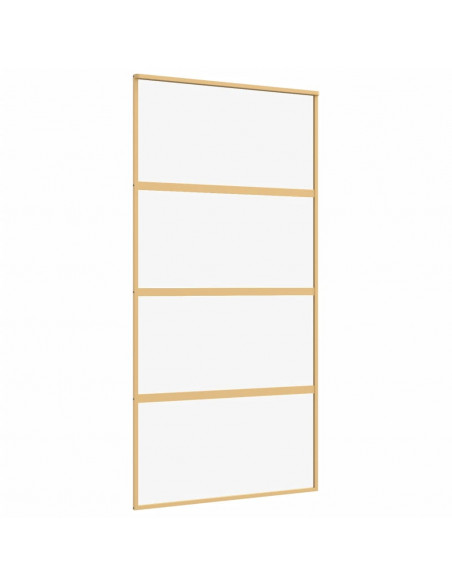 Porta Scorrevole Oro 102,5x205 Vetro Trasparente ESG Alluminio