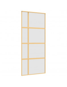 Porta Scorrevole Dorata 90x205 Vetro Smerigliato ESG Alluminio 2