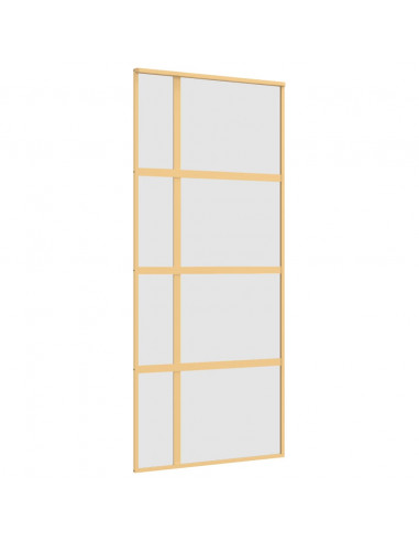 Porta Scorrevole Dorata 90x205 Vetro Smerigliato ESG Alluminio