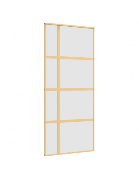 Porta Scorrevole Dorata 90x205 Vetro Smerigliato ESG Alluminio