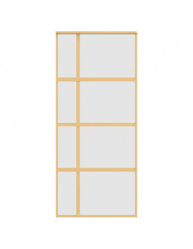 Porta Scorrevole Dorata 90x205 Vetro Smerigliato ESG Alluminio