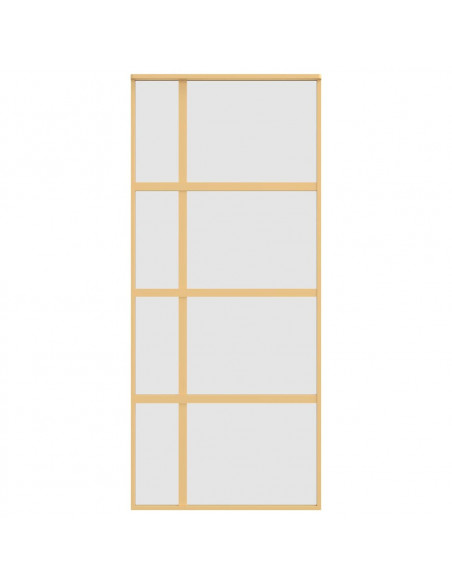Porta Scorrevole Dorata 90x205 Vetro Smerigliato ESG Alluminio