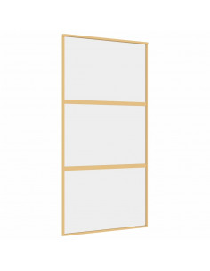 Porta Scorrevole Oro 102,5x205 Vetro Trasparente ESG Alluminio 2