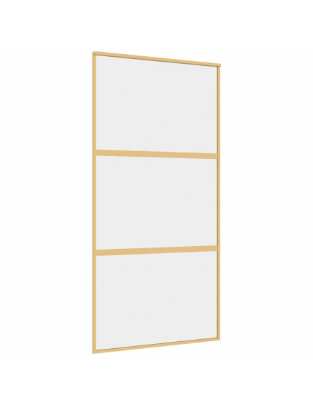 Porta Scorrevole Oro 102,5x205 Vetro Trasparente ESG Alluminio