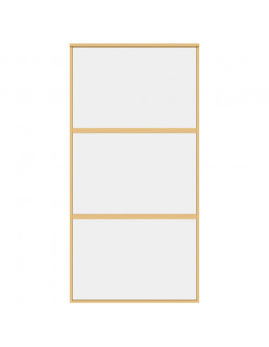 Porta Scorrevole Oro 102,5x205 Vetro Trasparente ESG Alluminio