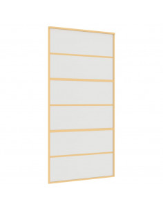 Porta Scorrevole Oro 102,5x205 Vetro Smerigliato ESG Alluminio 2