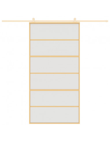 Porta Scorrevole Oro 102,5x205 Vetro Smerigliato ESG Alluminio