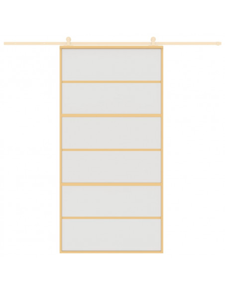 Porta Scorrevole Oro 102,5x205 Vetro Smerigliato ESG Alluminio