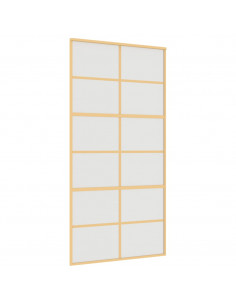 Porta Scorrevole Oro 102,5x205 Vetro Smerigliato ESG Alluminio 2