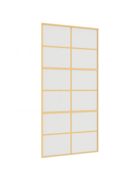 Porta Scorrevole Oro 102,5x205 Vetro Smerigliato ESG Alluminio