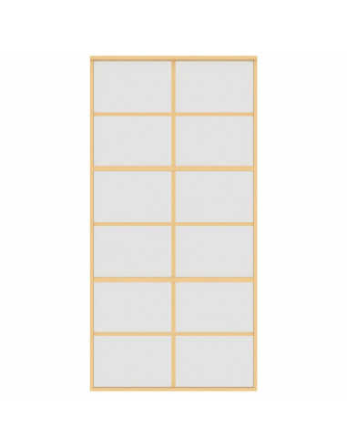 Porta Scorrevole Oro 102,5x205 Vetro Smerigliato ESG Alluminio