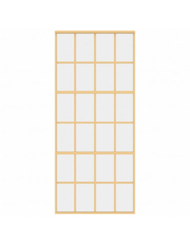 Porta Scorrevole Dorata 90x205 Vetro Trasparente ESG Alluminio