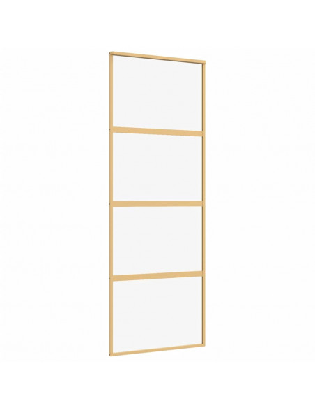 Porta Scorrevole Dorata 76x205 Vetro Trasparente ESG Alluminio